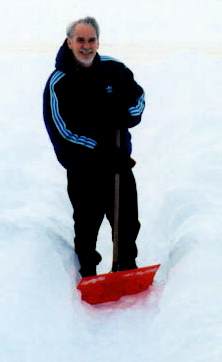Don shoveling snow